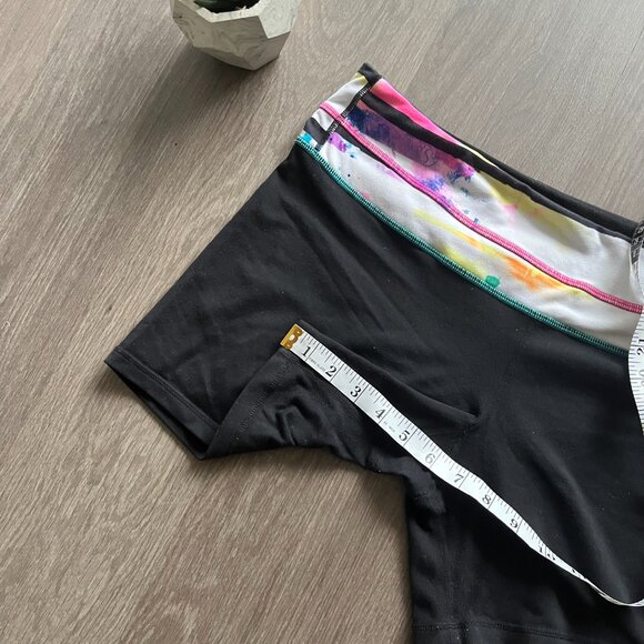 Lululemon Black Shorts with Wide Pattern Waistband - Picture 5 of 7
